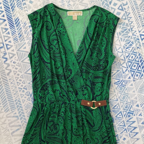 Michael Kors Green Faux Wrap Dress - Picture 2 of 6